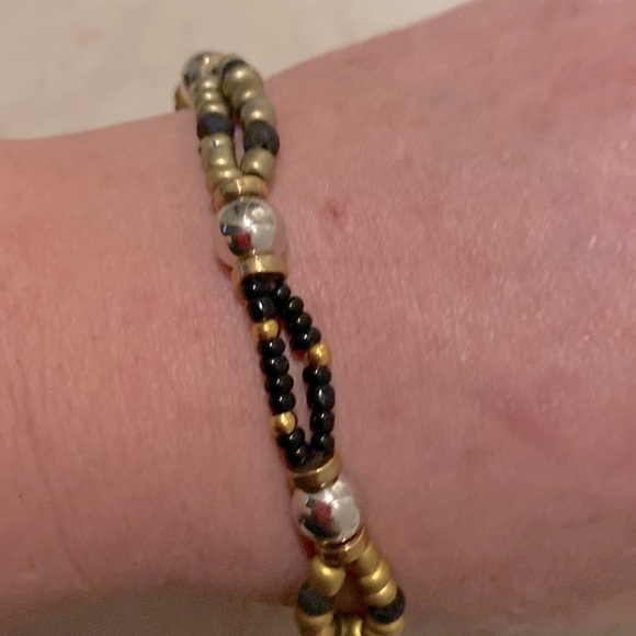 Versatile Unique Handmade Beaded Bracelet New & Upcycled Beads w Metallic Clasp - Picture 2 of 5